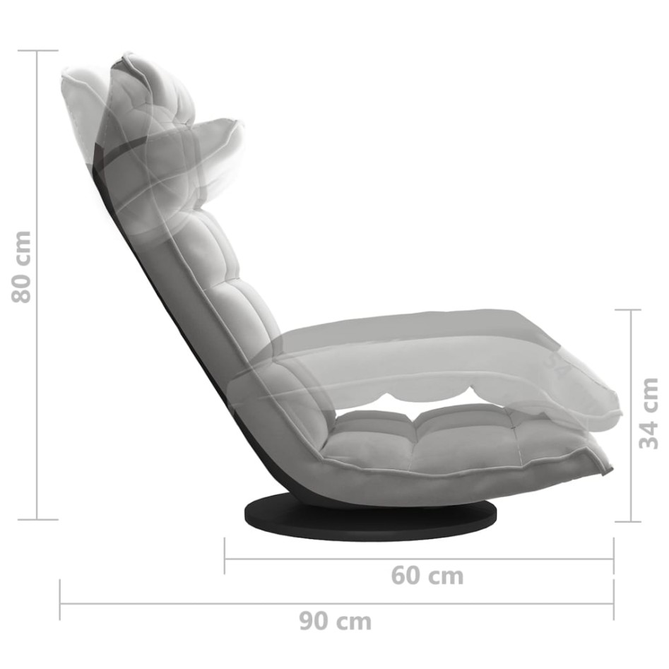 Silla de suelo giratoria de terciopelo gris