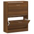Mueble zapatero madera contrachapada marrón roble 63x24x81