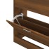 Mueble zapatero madera contrachapada marrón roble 63x24x81