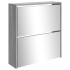 Mueble zapatero con espejo 2 niveles gris Sonoma 63x17x67