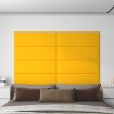 Paneles de pared 12 uds terciopelo amarillo 90x30 cm 3,24 m²