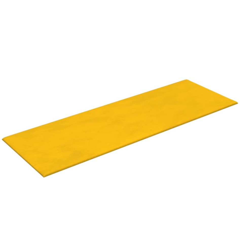 Paneles de pared 12 uds terciopelo amarillo 90x30 cm 3,24
