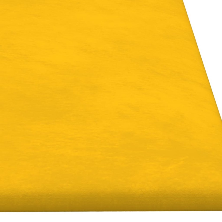 Paneles de pared 12 uds terciopelo amarillo 90x30 cm 3,24