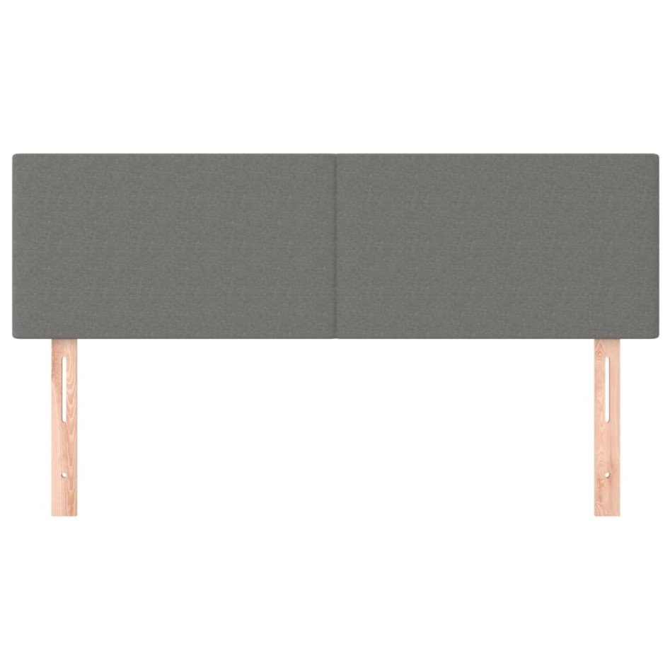 Cabeceros 2 unidades tela gris oscuro 72x5x78/88