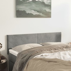 Cabeceros 2 unidades terciopelo gris claro 72x5x78/88