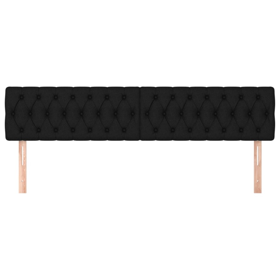 Cabeceros 2 unidades de tela negro 100x7x78/88