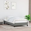 Estructura de cama sin colchón tela gris oscuro 90x190 cm