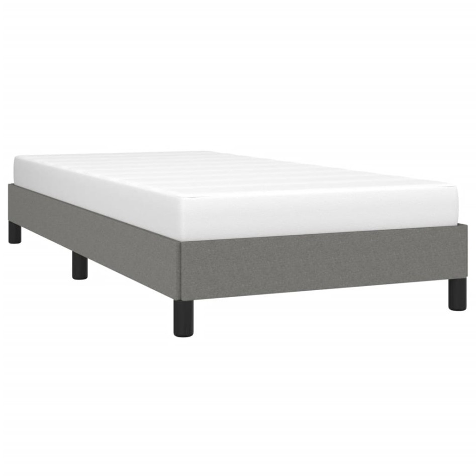 Estructura de cama sin colchón tela gris oscuro 90x190
