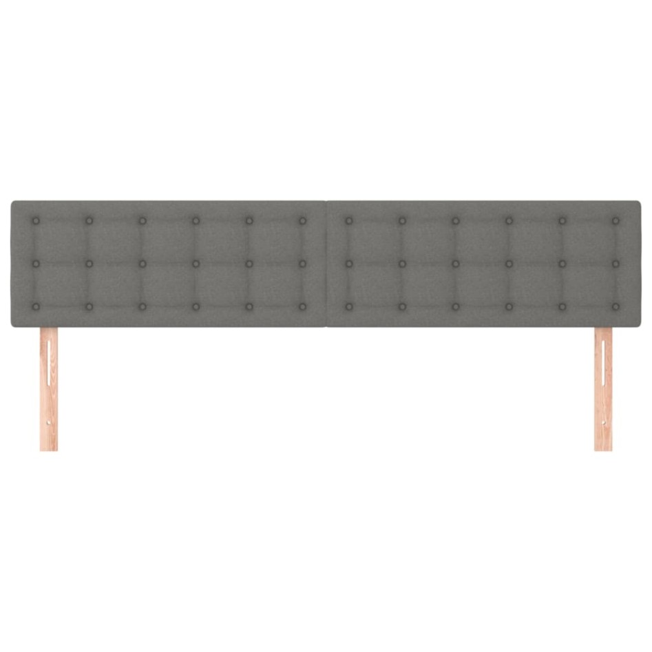 Cabeceros 2 unidades de tela gris oscuro 80x5x78/88