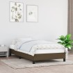 Estructura de cama sin colchón tela marrón oscuro 90x190 cm