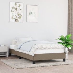 Estructura de cama sin colchón tela gris taupe 80x200