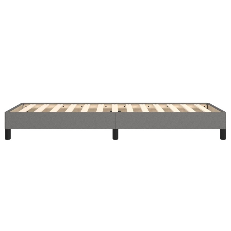 Estructura de cama sin colchón tela gris oscuro 90x200