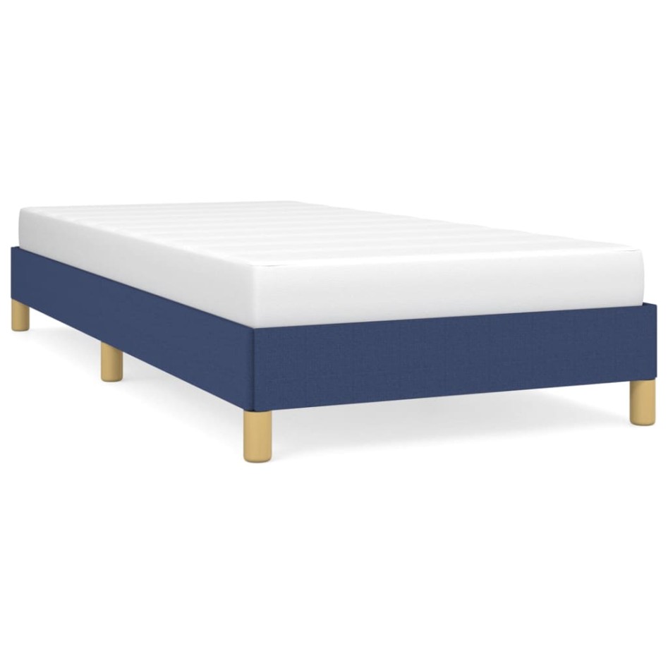 Estructura de cama sin colchón tela azul 90x190