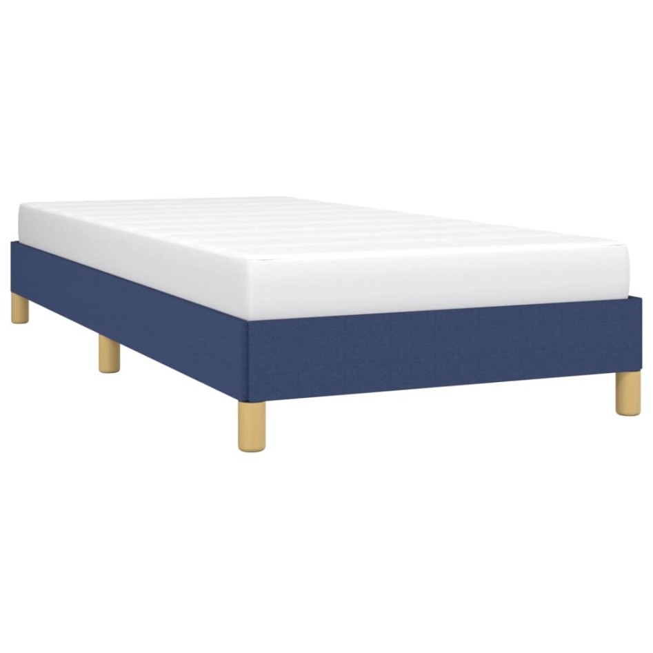 Estructura de cama sin colchón tela azul 90x190