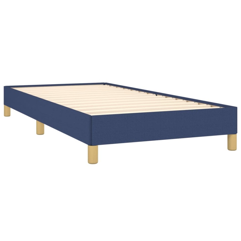 Estructura de cama sin colchón tela azul 90x190