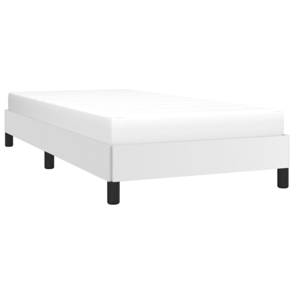 Estructura de cama sin colchón cuero sintético blanco 90x190
