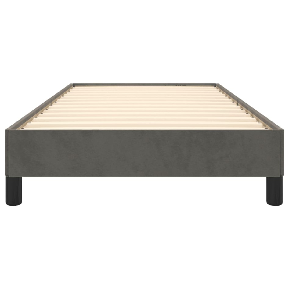 Estructura de cama sin colchón terciopelo gris oscuro 90x200