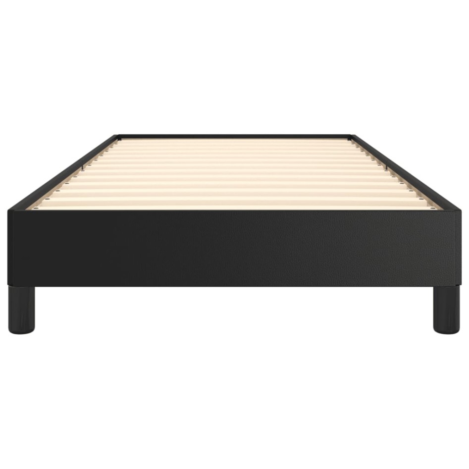 Estructura de cama sin colchón cuero sintético negro 90x200