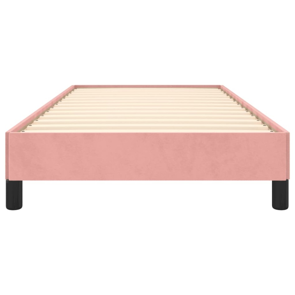 Estructura de cama sin colchón terciopelo rosa 80x200