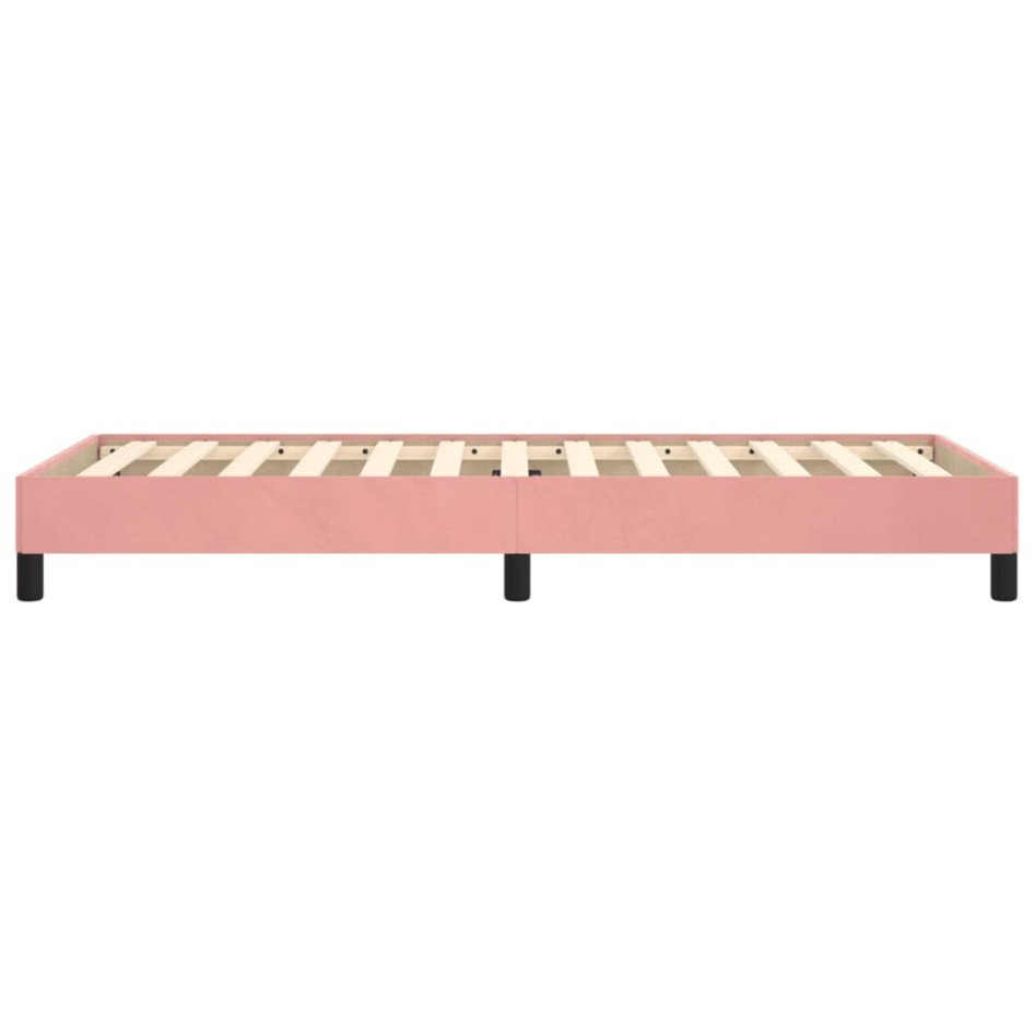 Estructura de cama sin colchón terciopelo rosa 80x200