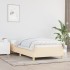 Estructura de cama sin colchón tela crema 80x200