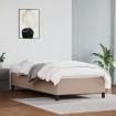 Estructura cama sin colchón cuero sintético capuchino 90x200 cm