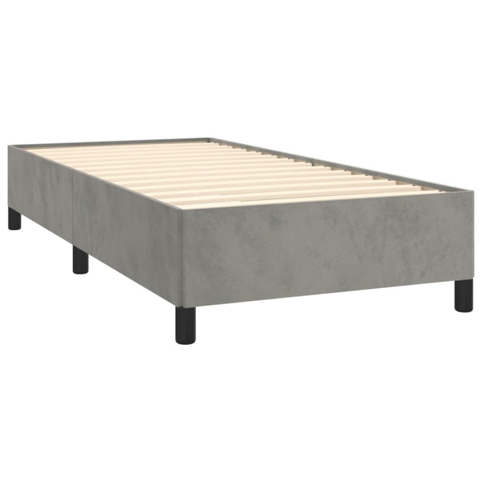 Estructura de cama sin colchón terciopelo gris claro 90x200