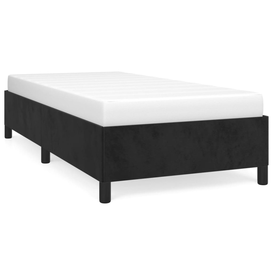 Estructura de cama sin colchón terciopelo negro 90x200