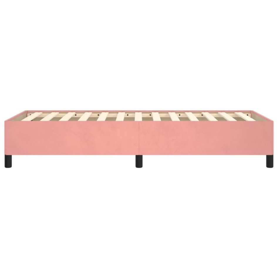 Estructura de cama sin colchón terciopelo rosa 80x200