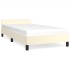 Estructura de cama con cabecero sin colchón crema 80x200