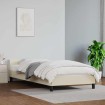 Estructura de cama con cabecero sin colchón crema 90x190 cm