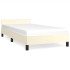 Estructura de cama con cabecero sin colchón crema 90x190