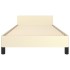 Estructura de cama con cabecero sin colchón crema 90x190