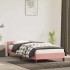 Cama con cabecero sin colchón terciopelo rosa 100x200