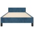 Estructura de cama sin colchón terciopelo azul oscuro 80x200