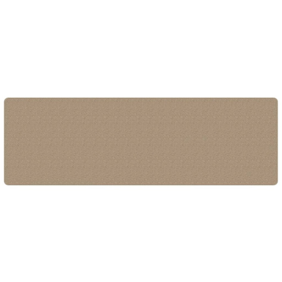 Alfombra de pasillo con aspecto de sisal color arena 80x250