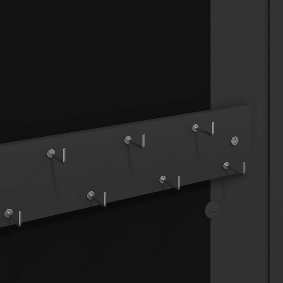 Espejo con joyero de pared negro 30x8,5x67