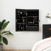 Espejo con joyero de pared negro 37,5x10x67 cm
