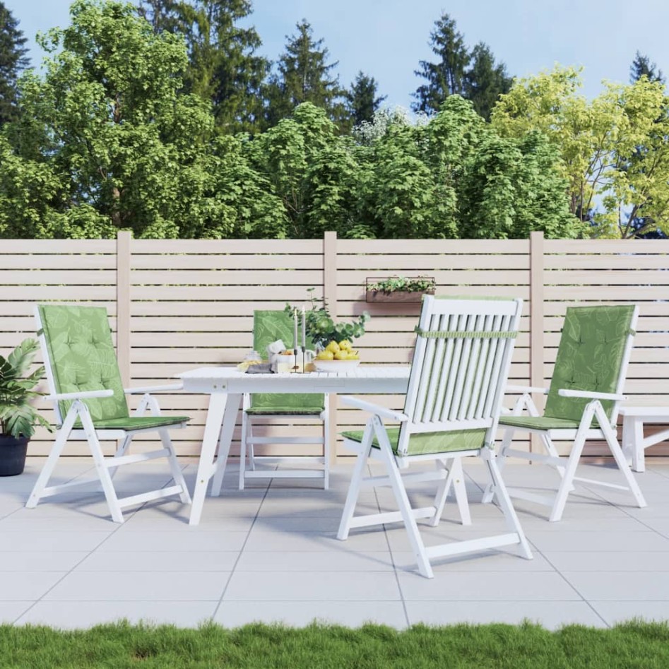 Cojines de silla de respaldo alto 4 uds tela estampado de