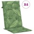 Cojines de silla de respaldo alto 4 uds tela estampado de