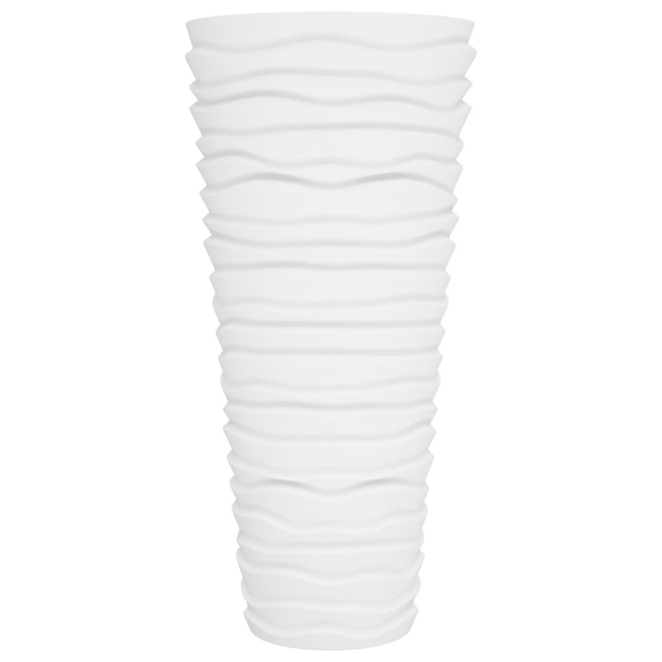 Macetero interior extraíble PP aspecto estriado blanco 18/45