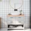 Encimera de baño madera maciza sin tratar 100x30x(2-6) cm