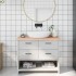 Encimera de baño madera maciza sin tratar 100x40x(2-4)