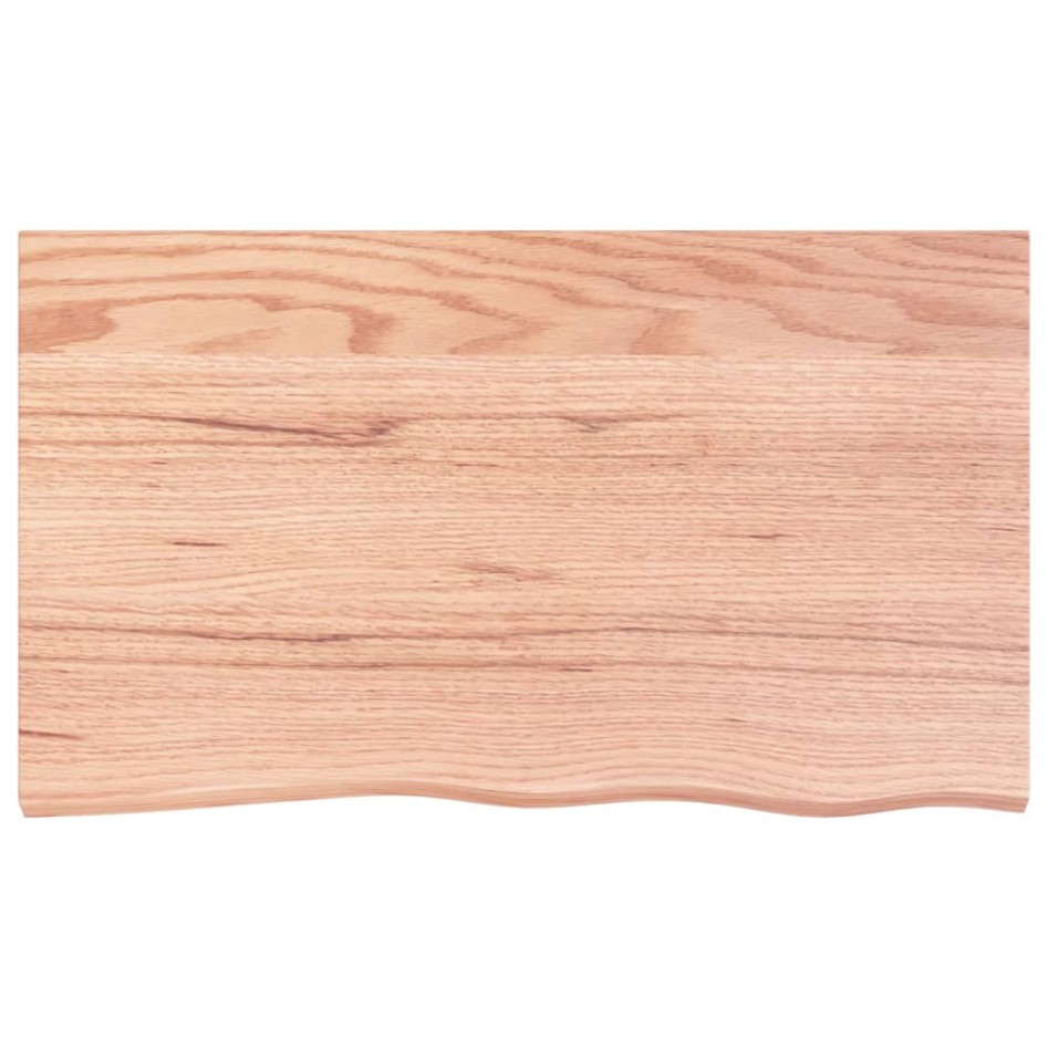 Encimera de baño madera maciza tratada marrón claro 100x60x2