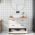 Encimera de baño madera maciza sin tratar 100x60x2