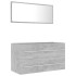 Set muebles de baño 2 piezas madera contrachapada gris