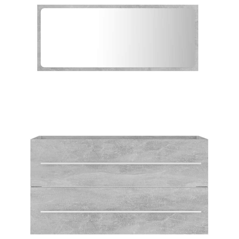Set muebles de baño 2 piezas madera contrachapada gris