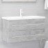 Set muebles de baño 2 piezas madera contrachapada gris