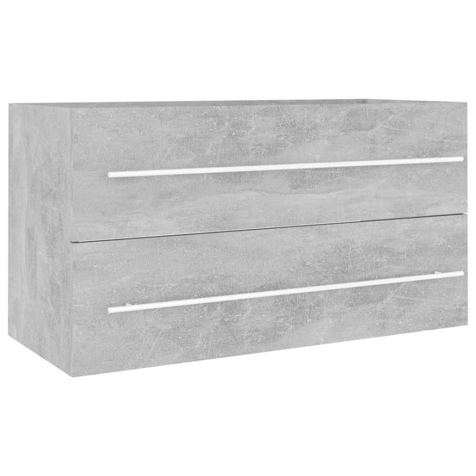 Set muebles de baño 2 piezas madera contrachapada gris
