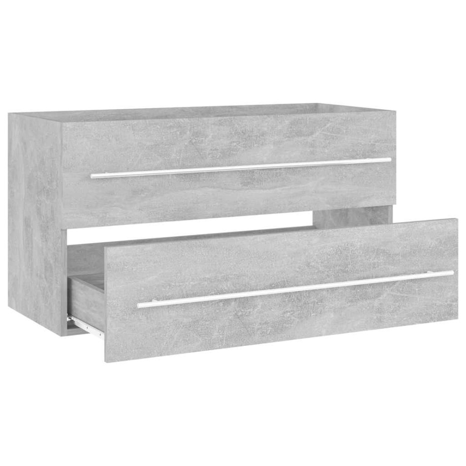 Set muebles de baño 2 piezas madera contrachapada gris